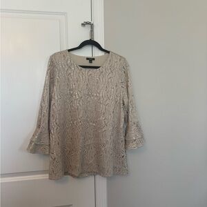 Alfani Champagne Sequin Bell-Sleeve Tunic